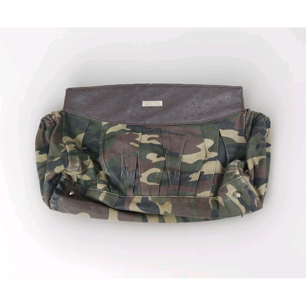 Miche Bag Stefanie Camo Shell Brown‎ Ostrich Trim Classic Interchangeable Cover